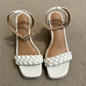 A New Day Women's White Braided Strap Sandals